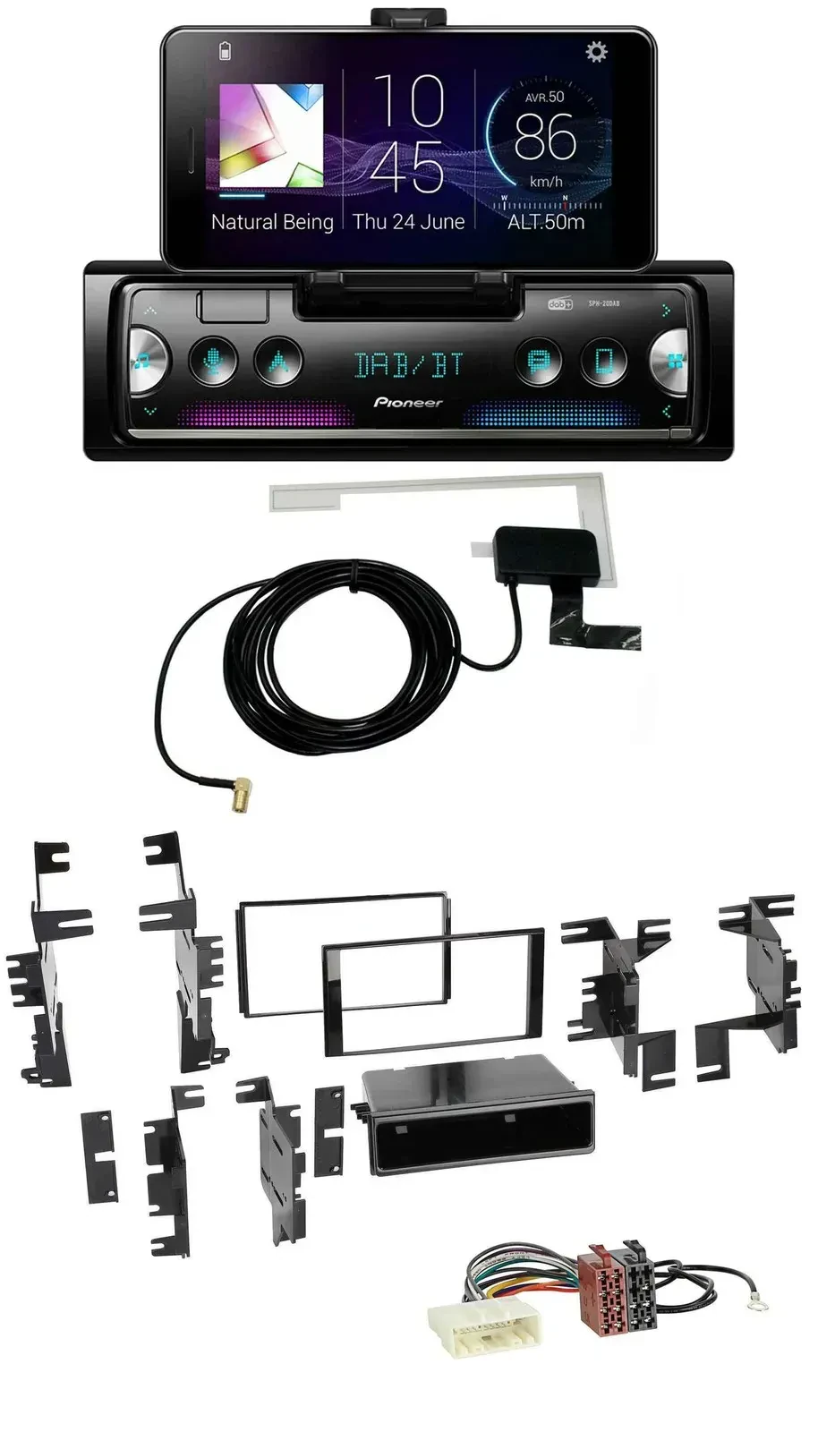 Автомагнитола Pioneer DAB, Bluetooth, MP3, USB для Nissan Cube (с 2009), Frontier (с 2013), Juke