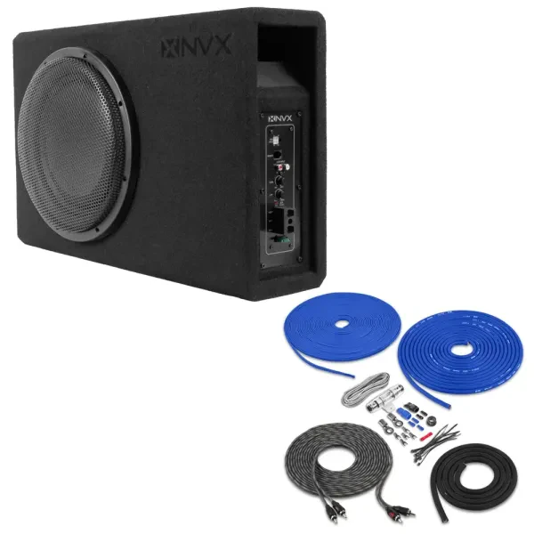 NVX QB12SPA 350W RMS 12" Amplified Subwoofer w/ Amp Kit