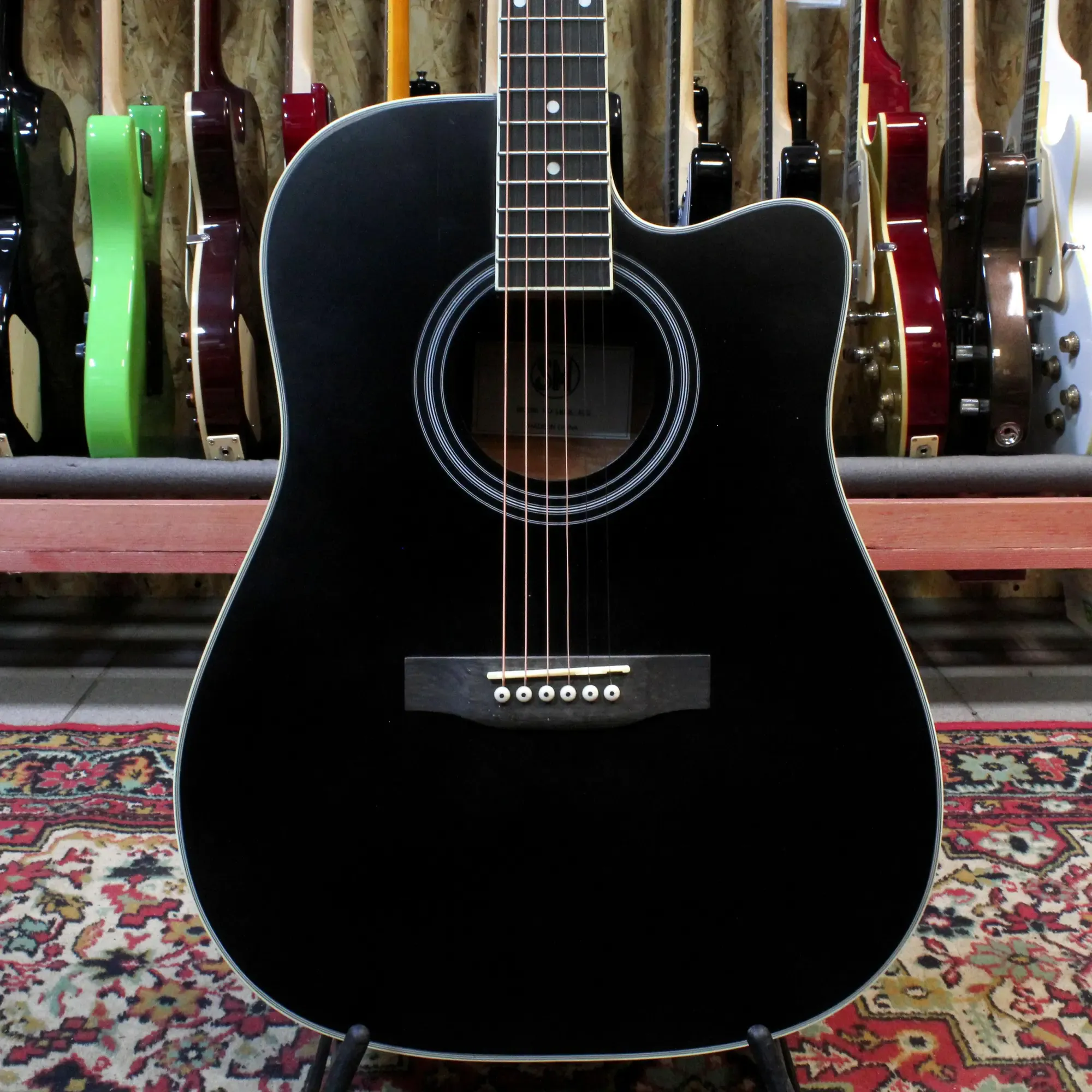 Акустическая гитара SM SMCB400 Solid Top Dreadnought Black Matte (Уценка)