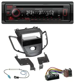 Kenwood MP3 CD USB Bluetooth DAB Autoradio für Ford Fiesta 10-17 JA8 ohne Displa