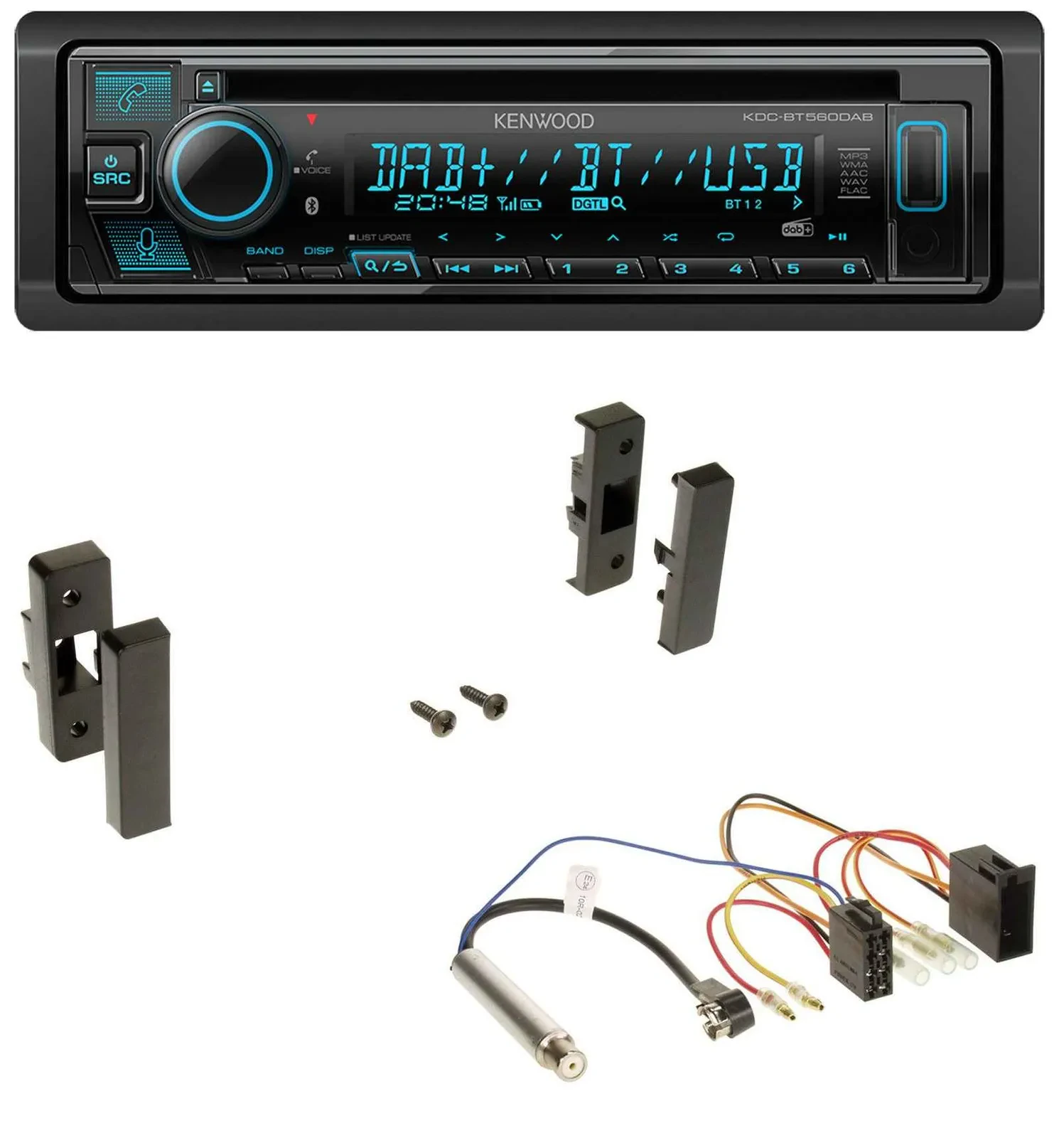 Kenwood Bluetooth DAB CD MP3 USB Autoradio für Audi A3 (8L, 1996-2000)