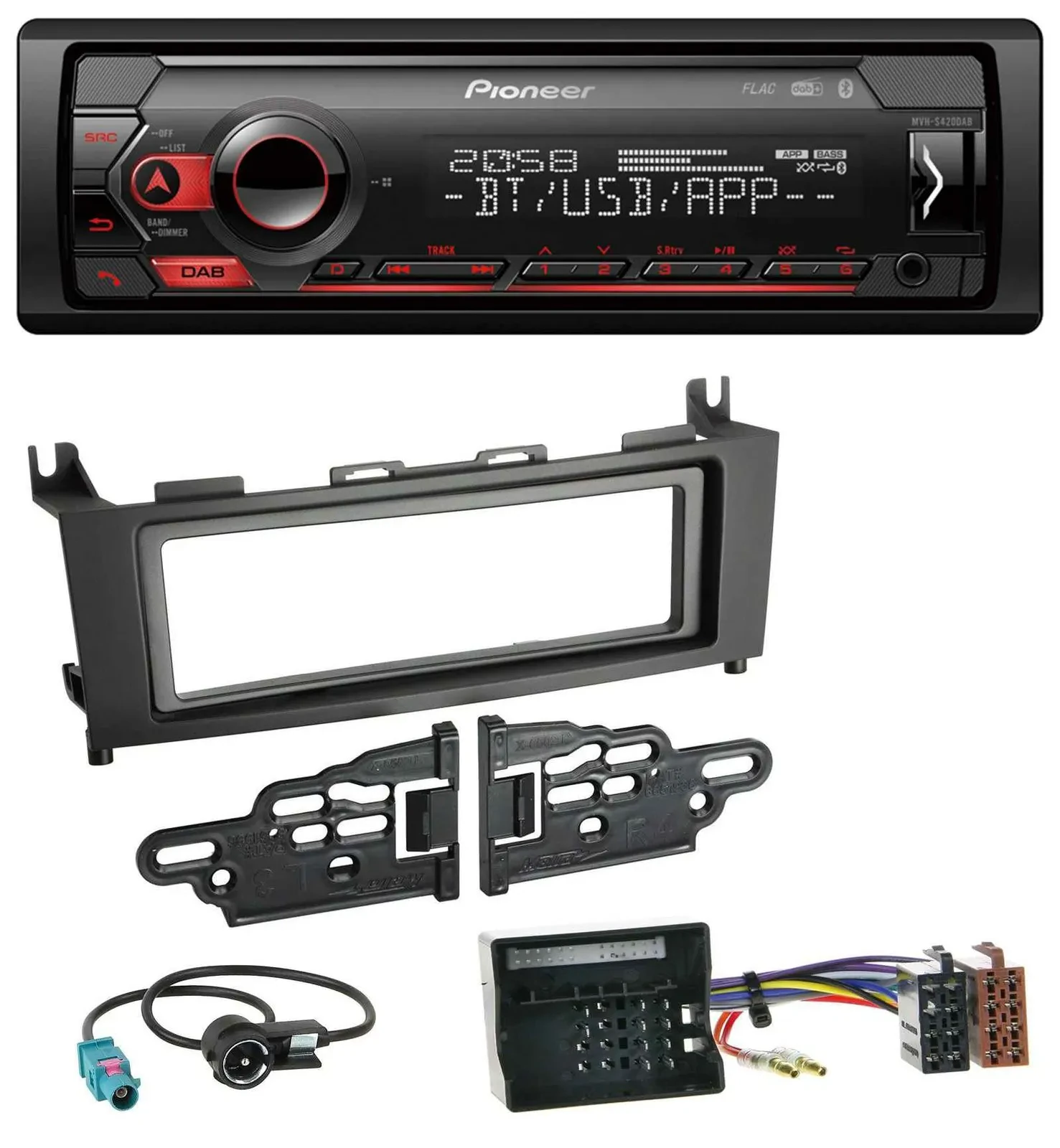 Pioneer MP3 USB DAB Bluetooth Autoradio für Mercedes GLK (2008-2012)