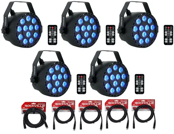 Светодиодный прибор Rockville RockPAR TRI LED RGB с аксессуарами (5 штук)