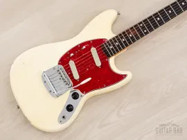 1965 Fender Mustang Vintage Offset Guitar Olympic White w/ Case