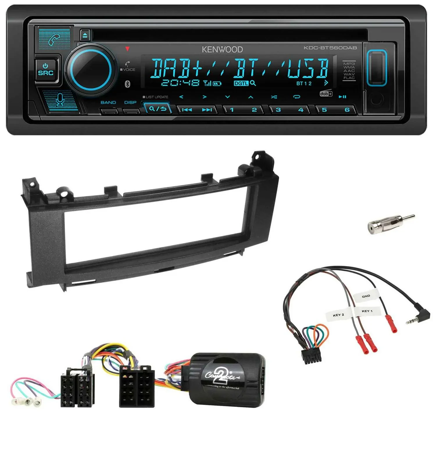 Kenwood Bluetooth DAB CD Lenkrad USB Autoradio für Mercedes A-Klasse B-Klasse 20