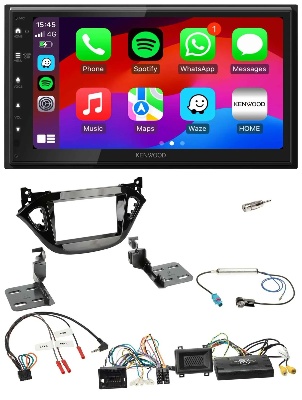 Kenwood Lenkrad USB DAB 2DIN Bluetooth Autoradio für Opel Adam Corsa E 2017-2019