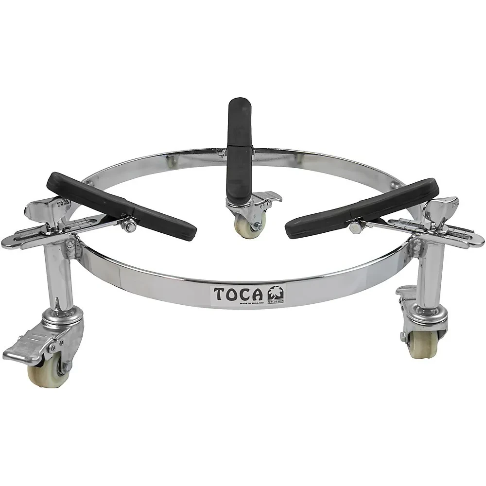 Стойка для конга Toca Low Profile Barrel Stand на колёсах, высота 4", хромированная