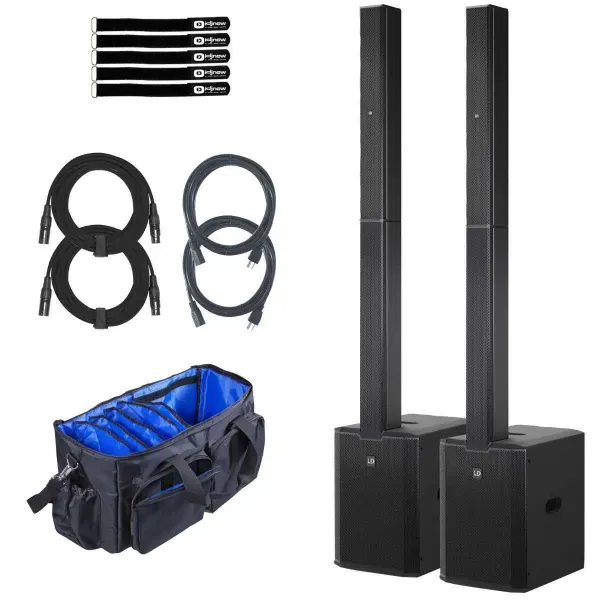 LD Systems MAUI 28 G3 Black Portable Powered Active Column PA Systems Pair Pack