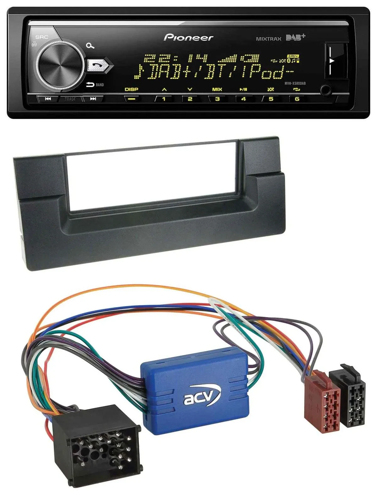 Pioneer Bluetooth USB DAB MP3 Autoradio für BMW 5er E39 X5 E53 Aktivsystem Rundp