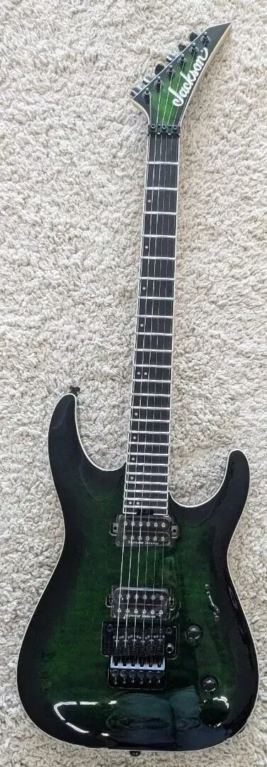 Б/У Электрогитара Jackson Pro Plus Series Dinky DKAQ изумрудно-зелёная, накладка грифа эбен