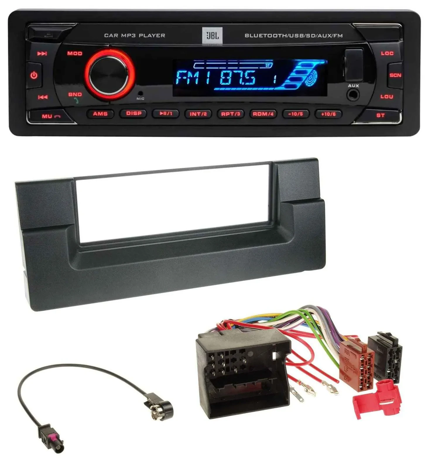 JBL AUX MP3 USB Bluetooth SD Autoradio für BMW 5er (E39) X5 (E53) Quadlock