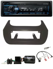 Автомагнитола Alpine USB Bluetooth DAB с поддержкой кнопок на руле для Citroen Nemo / Fiat Fiorino / Peugeot