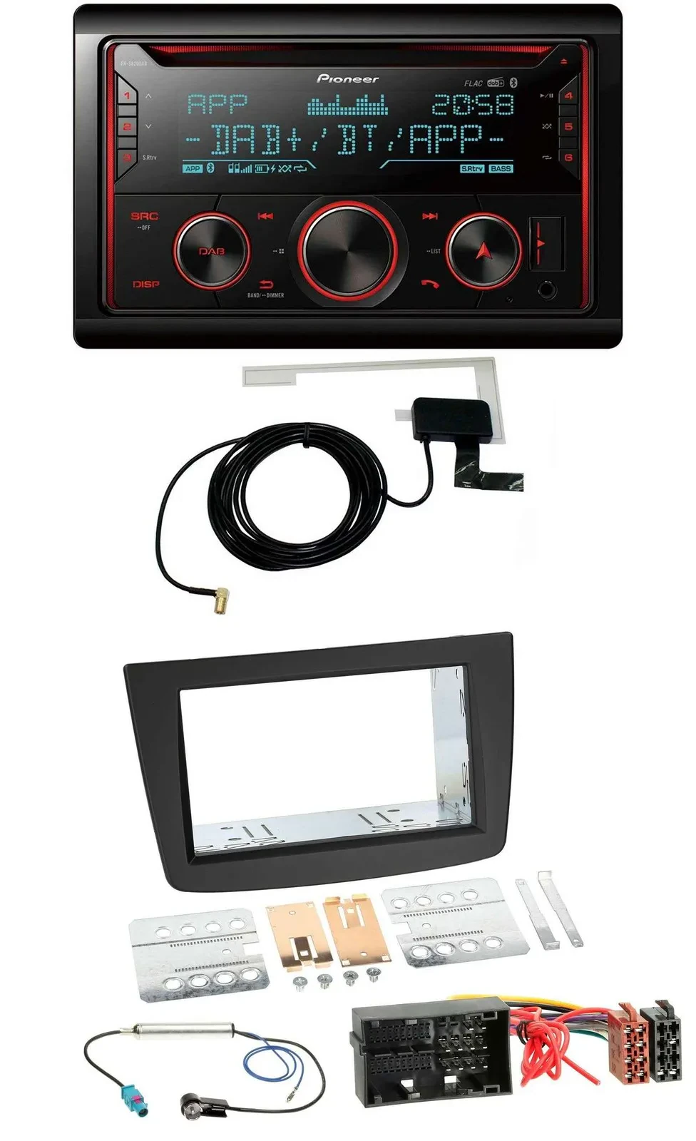 Автомагнитола для Alfa Romeo Mito (955, с 2014) Pioneer 2-DIN, CD/MP3, DAB, USB, Bluetooth