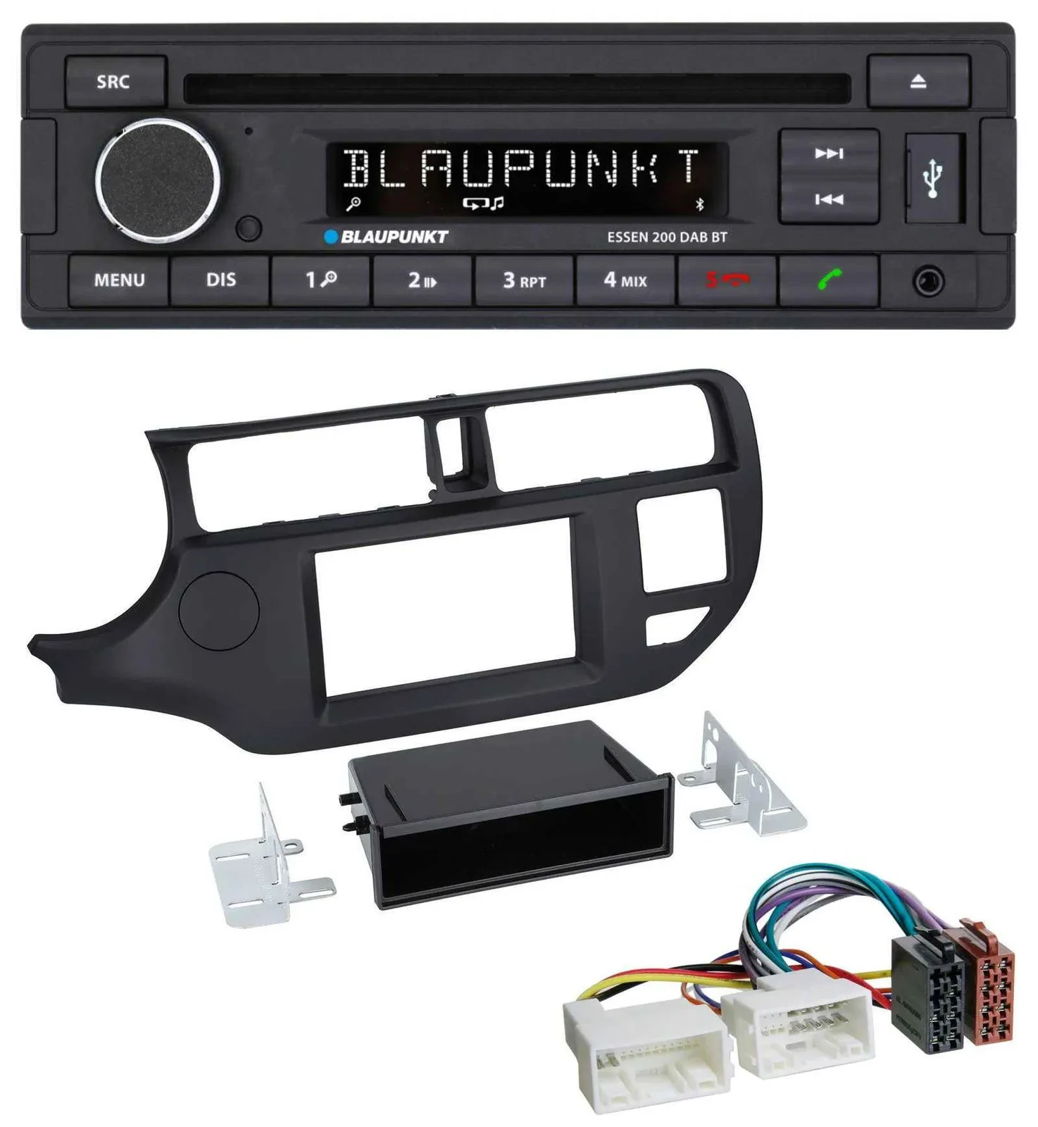 Blaupunkt USB MP3 Bluetooth DAB CD Autoradio für Kia Rio (UB 2011-2014) schwarz