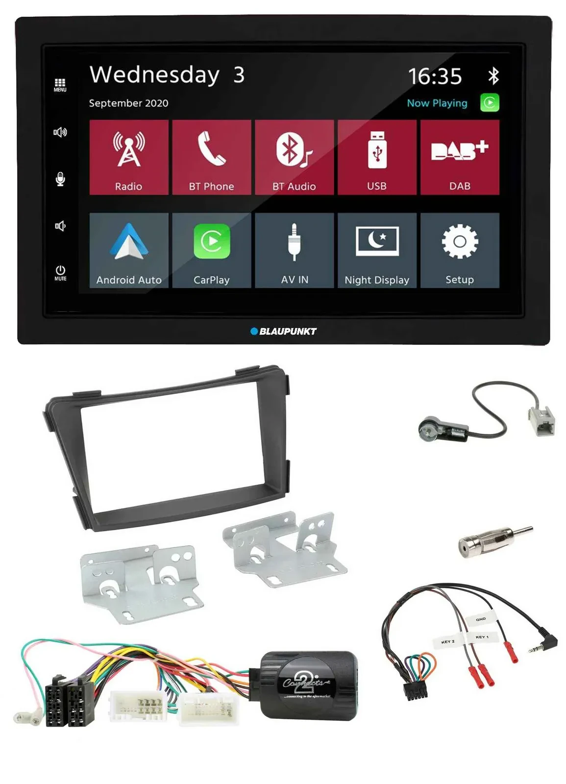 Blaupunkt DAB Bluetooth USB Lenkrad 2DIN Autoradio für Hyundai i40 VF ab 2011 sc
