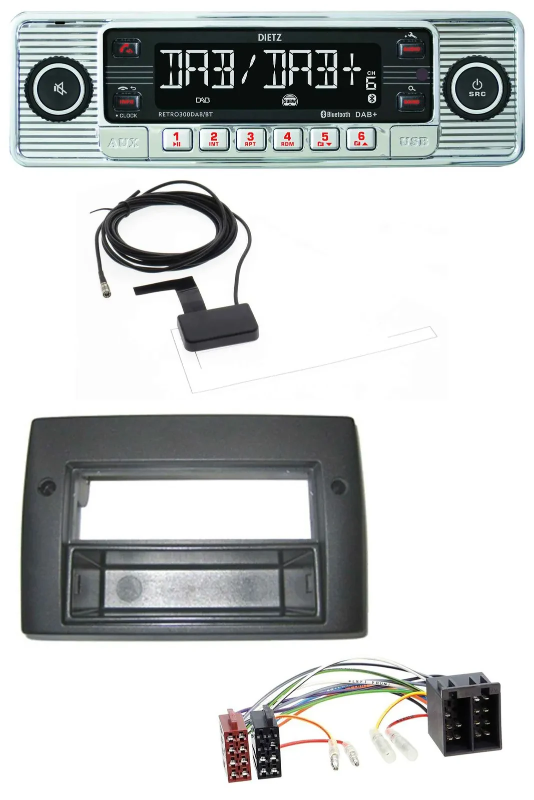 Dietz Bluetooth USB MP3 DAB Autoradio für Fiat Stilo 192 01-08 Profiversion Abla