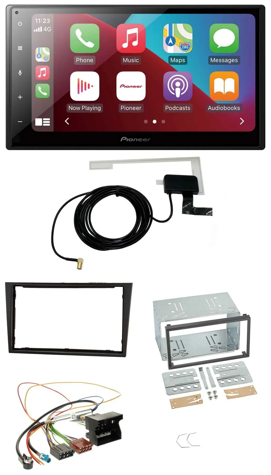 Pioneer USB Bluetooth DAB MP3 2DIN Autoradio für Opel Corsa D stealth schwarz