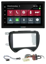 Blaupunkt DAB Bluetooth USB MP3 2DIN Autoradio für Nissan Micra 10-13 schwarz