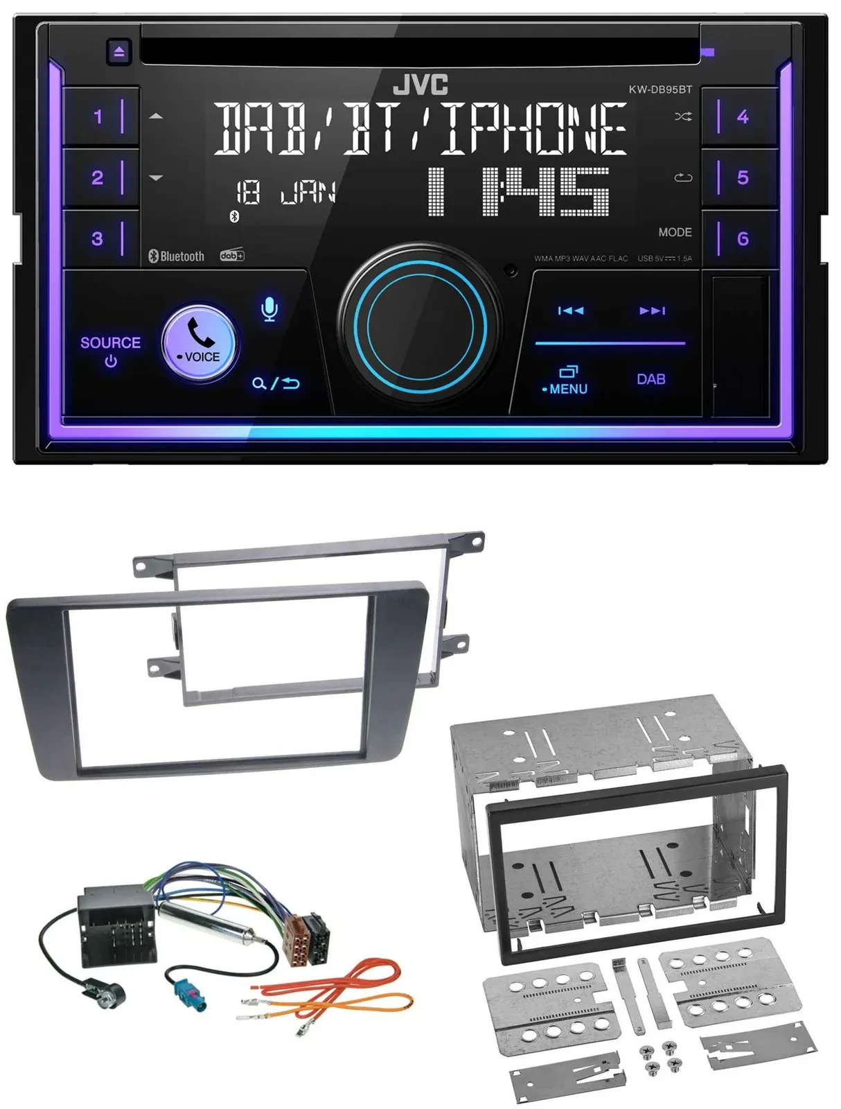JVC MP3 USB 2DIN DAB Bluetooth CD Autoradio für Skoda Octavia 04-13 Scout 06-12