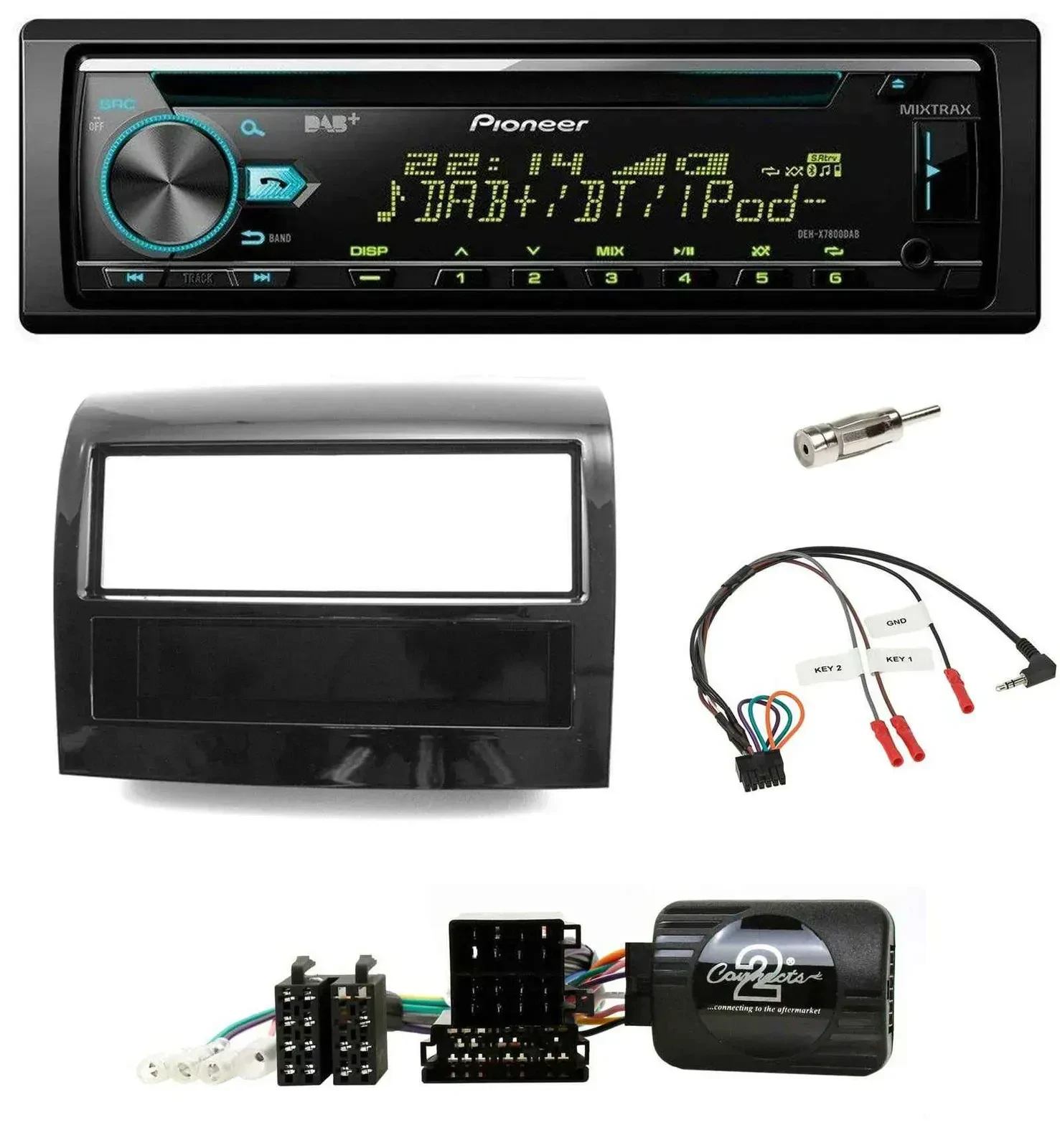 Автомагнитола для Fiat Ducato (2012–2015) Pioneer CD, USB, Bluetooth, DAB, черный глянец