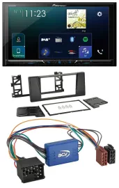 Автомагнитола Pioneer 2DIN, Bluetooth, USB, DAB, MP3 для BMW X5 E53 / 5er E39 (Rundpin)