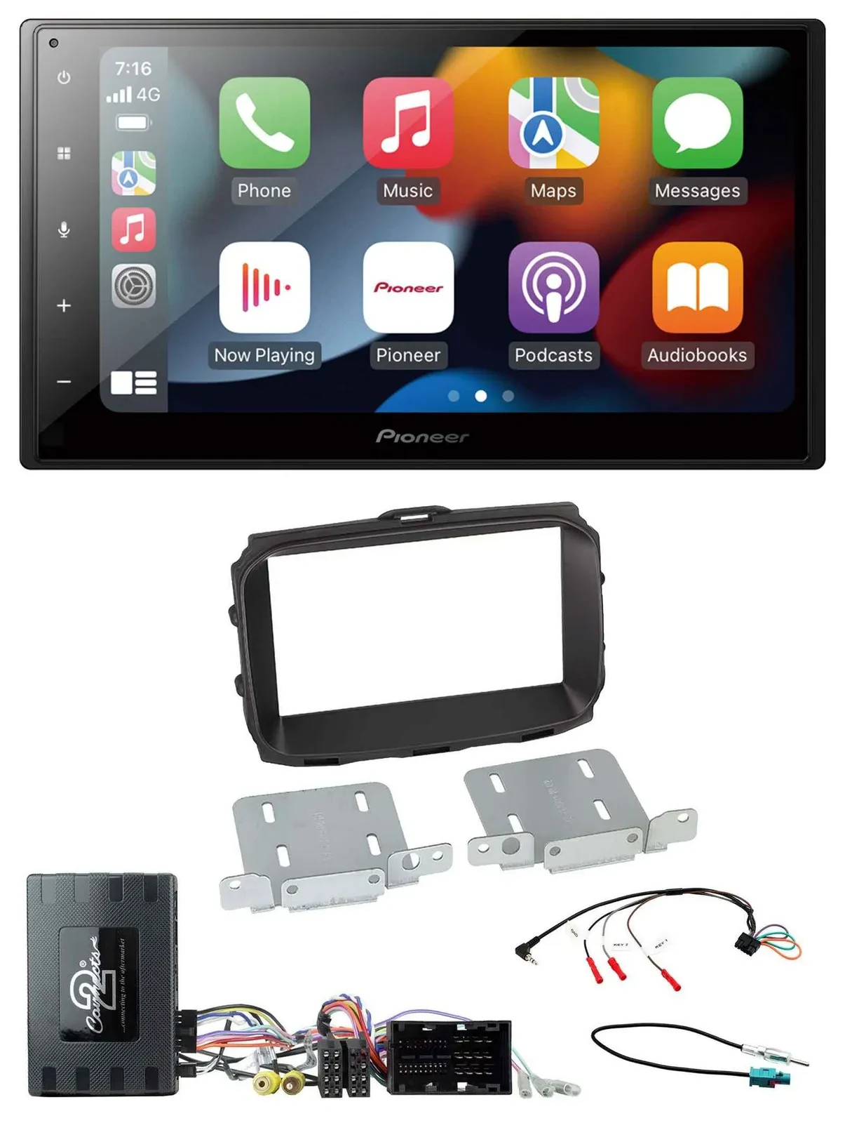 Pioneer DAB Bluetooth 2DIN USB Lenkrad Autoradio für Alfa Giulietta Infoadapter