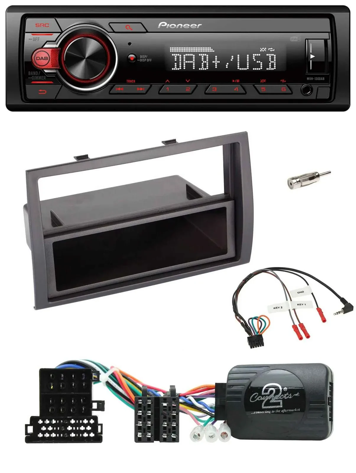 Автомагнитола для Citroen Jumper 2008–2011 Pioneer 1-DIN, DAB, USB, MP3, поддержка управления на руле