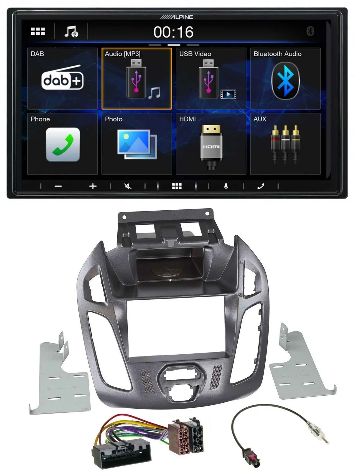 Alpine Bluetooth 2DIN MP3 DAB USB Autoradio für Ford Transit ohne Display 2012-2