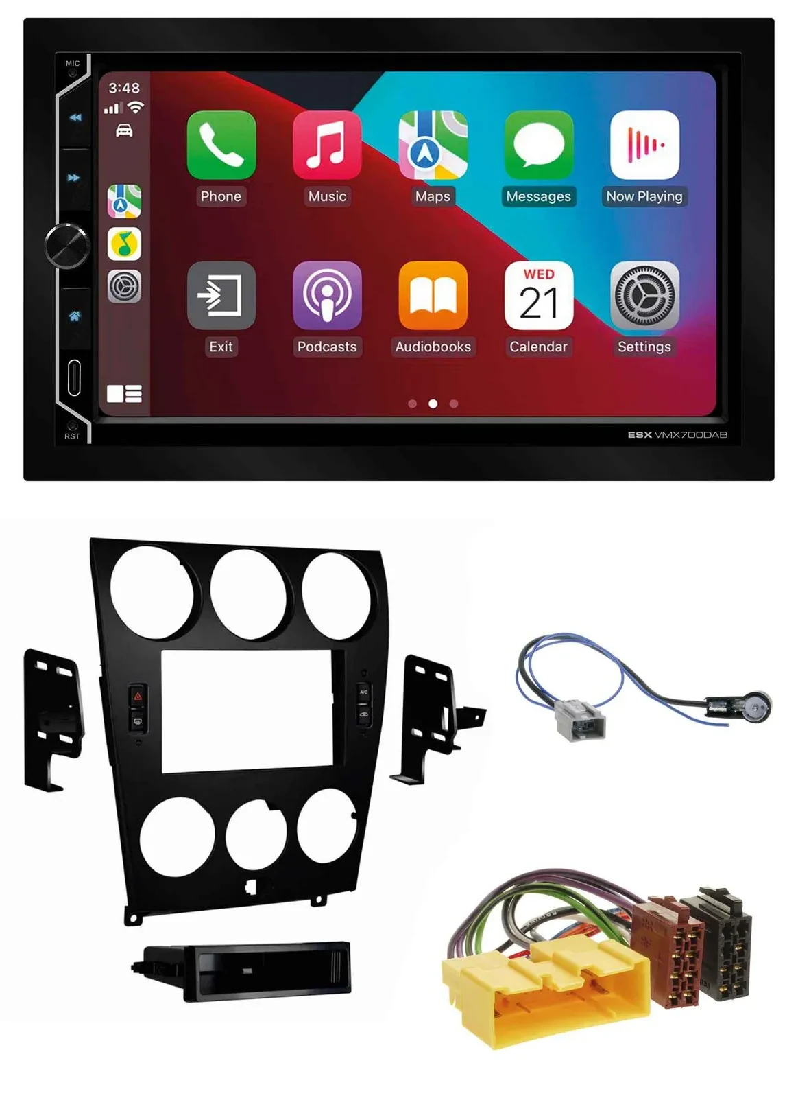 ESX 2DIN DAB USB MP3 Bluetooth Autoradio für Mazda 6 (2006-2008)