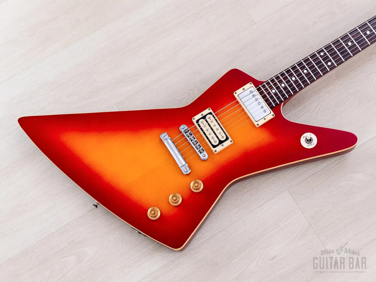 1978 Greco EX800 HR Explorer Vintage Guitar Cherry Sunburst Flame Top, Japan