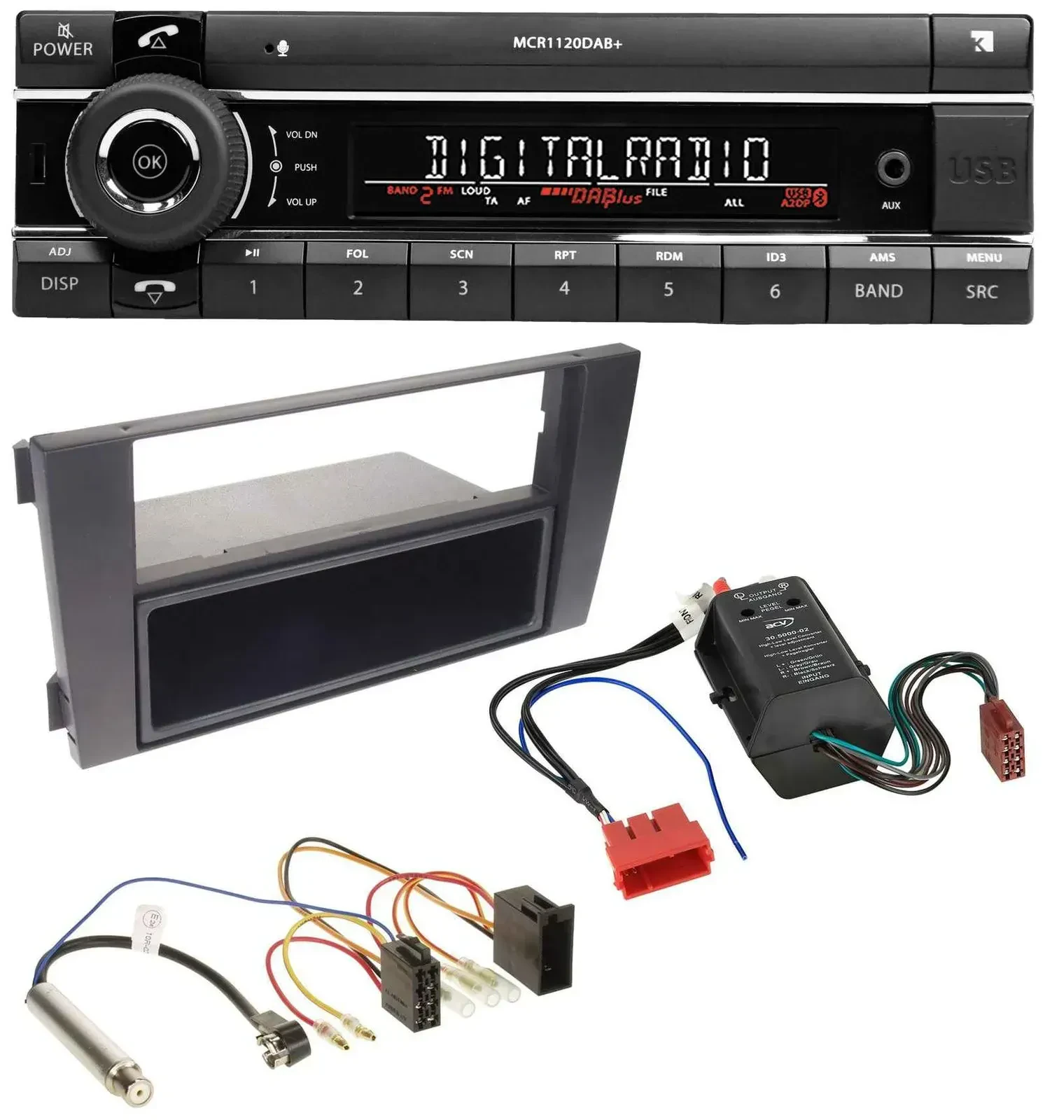Kienzle Bluetooth MP3 USB DAB Autoradio für Audi A6 01-05 C5 Symphony Bose Aktiv
