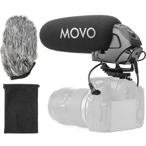 Movo Photo VXR3030 Supercardioid On-Camera Shotgun Mic, Superior Noise-Reduction