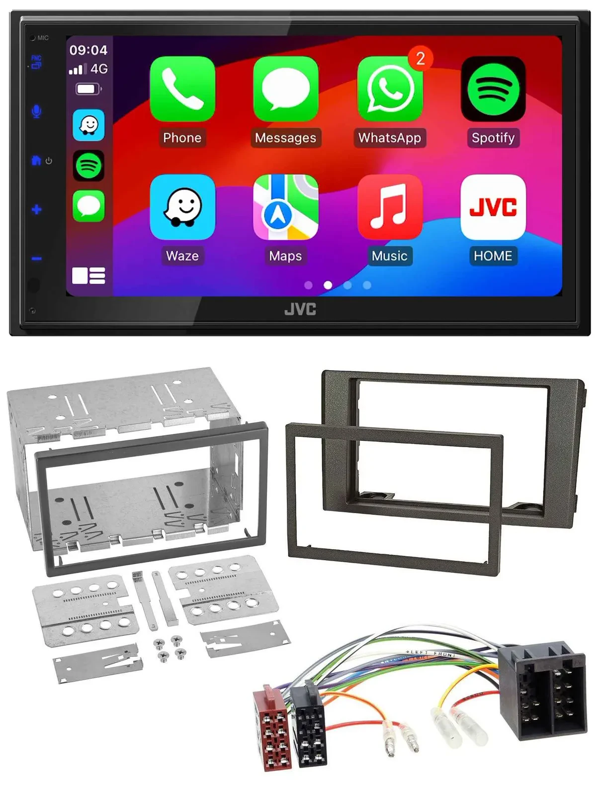 JVC Bluetooth 2DIN MP3 DAB USB Autoradio für Iveco Daily 06-14 dunkelgrau