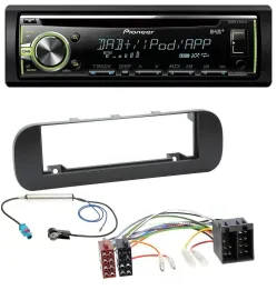 Pioneer DAB USB MP3 AUX CD Autoradio für Fiat Panda (ab 2012) - schwarz