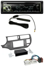 Pioneer MP3 USB CD DAB AUX Autoradio für Kia Rio UB 2011-2014 anthrazit