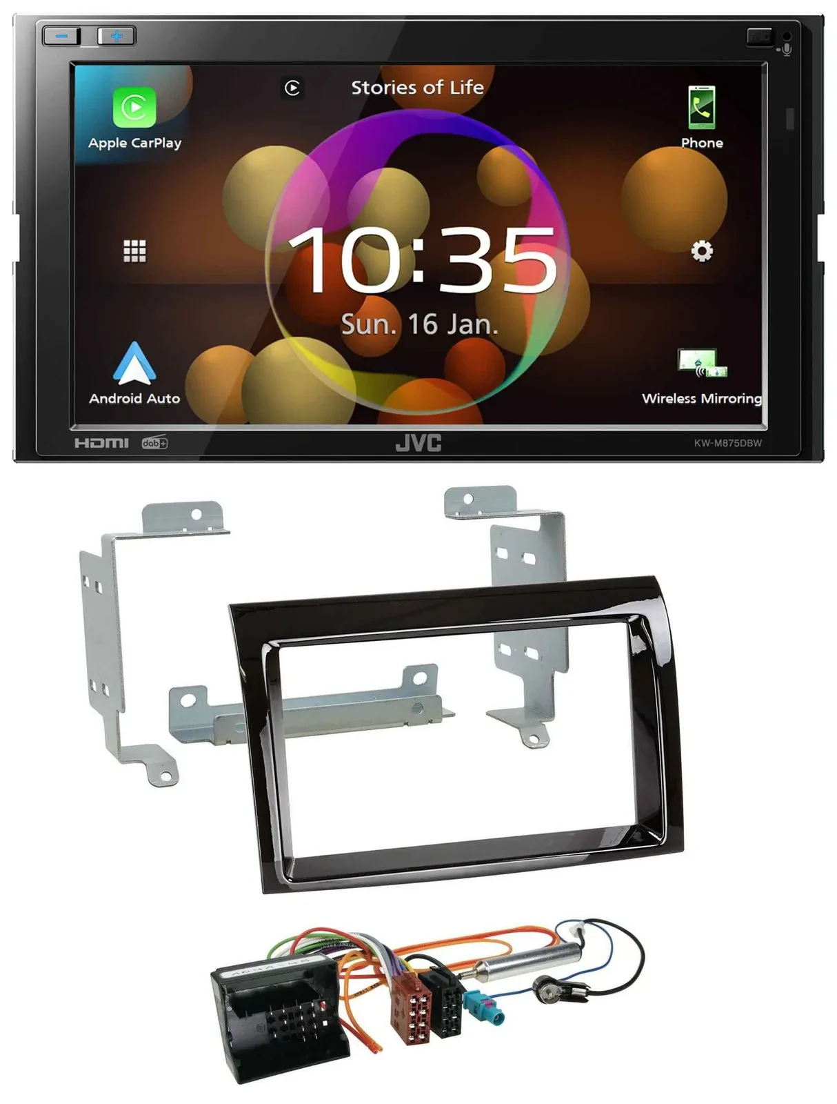 JVC DAB MP3 2DIN Bluetooth USB Autoradio für Citroen Jumper 2006-2011 Piano