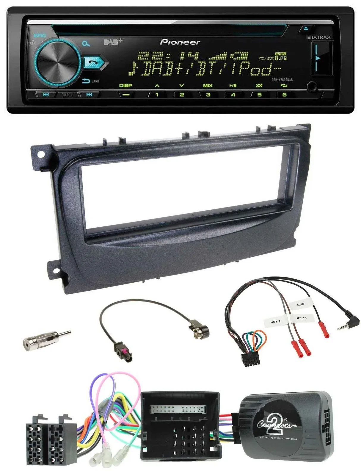 Pioneer DAB Lenkrad CD USB Bluetooth Autoradio für Ford C-Max Can 07-10 Focus sc