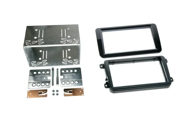 Einbaurahmen Set Doppel DIN Autoradio für Seat Skoda VW piano schwarz