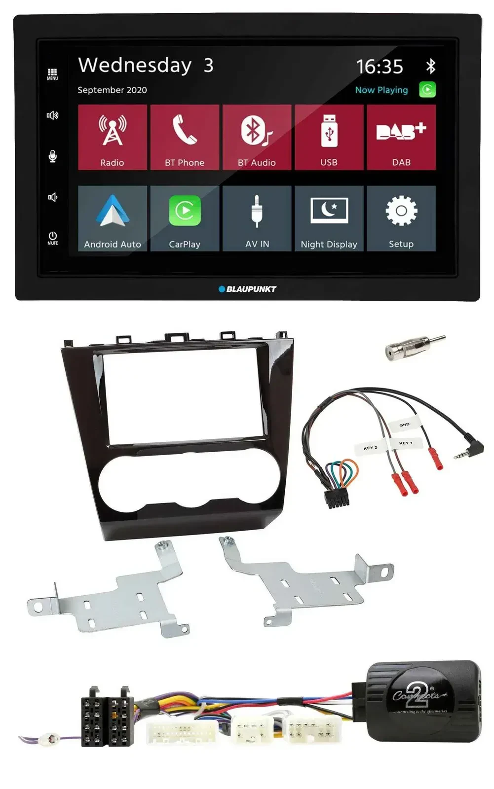 Blaupunkt DAB Bluetooth USB Lenkrad 2DIN Autoradio für Subaru Forester ab 2015