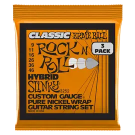 Струны для электрогитары ERNIE BALL 3252 Pure Nickel Slinky Classic Hybrid 3 Pack 9-46