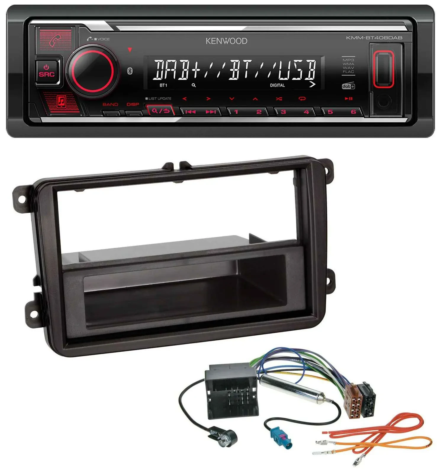 Kenwood MP3 Bluetooth USB DAB Autoradio für Skoda Fabia Octavia Rapid Roomster