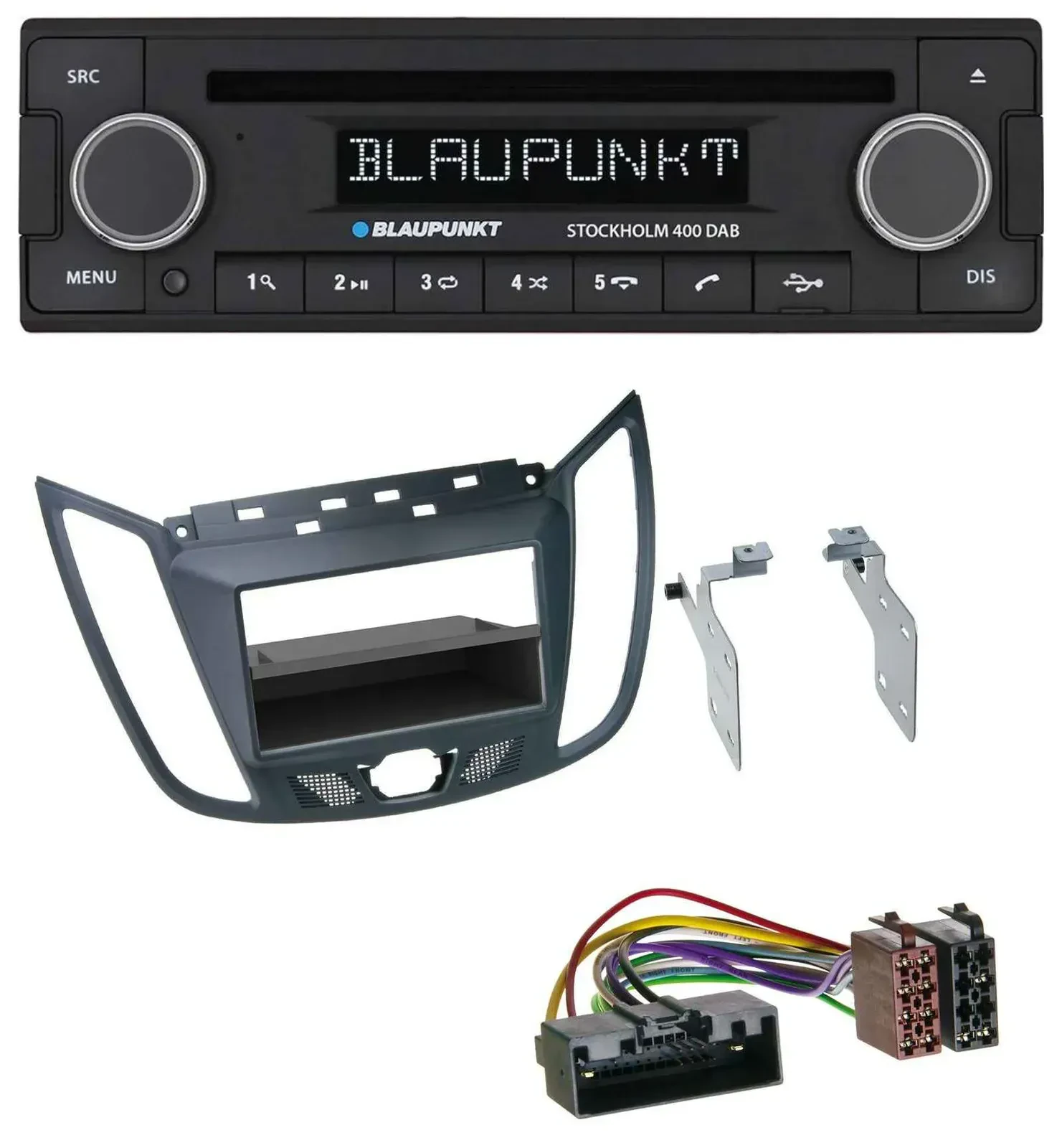 Blaupunkt MP3 Bluetooth DAB CD USB Autoradio für Ford C-Max / Kuga - dunkelgrau
