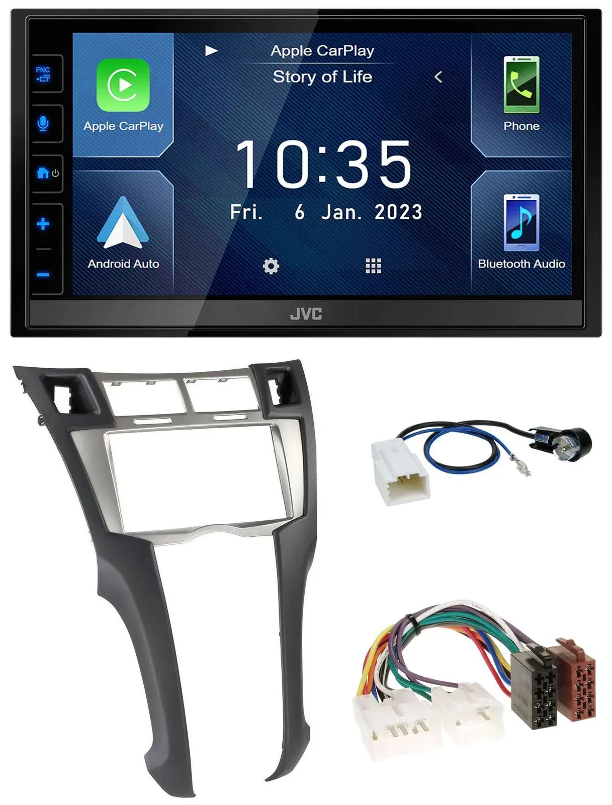 JVC DAB Bluetooth MP3 USB 2DIN Autoradio für Toyota Yaris (2007-2011)