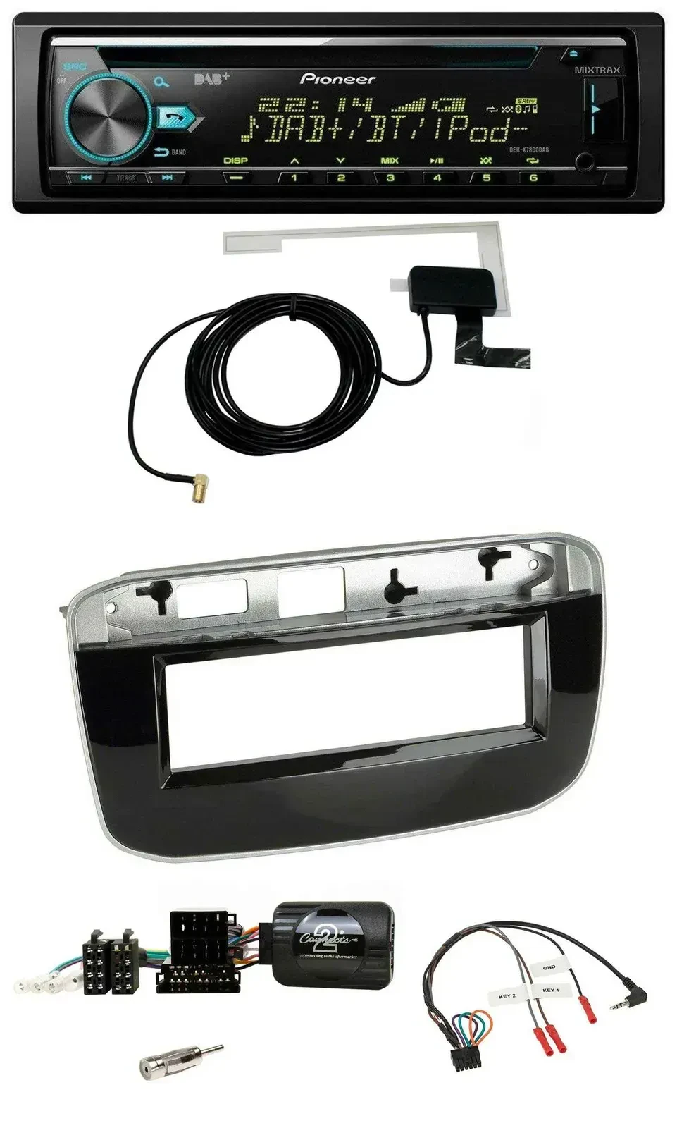 Автомагнитола Pioneer CD/USB, DAB, MP3, для Fiat Punto/Punto Evo (с 2009)