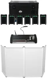 Комплект светового оборудования American DJ Mirage Q6 Pak Black+ROCKFORCE W4+RFAAW