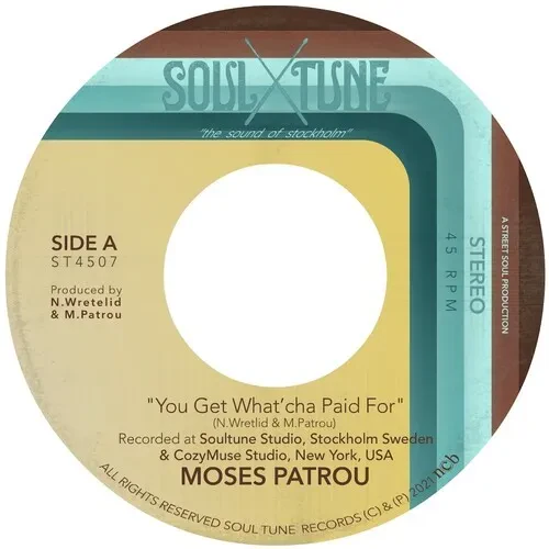 Виниловая пластинка Moses Patrou - You Get What'cha Paid For / Who's Gonna Save Me [New 7" Vinyl]