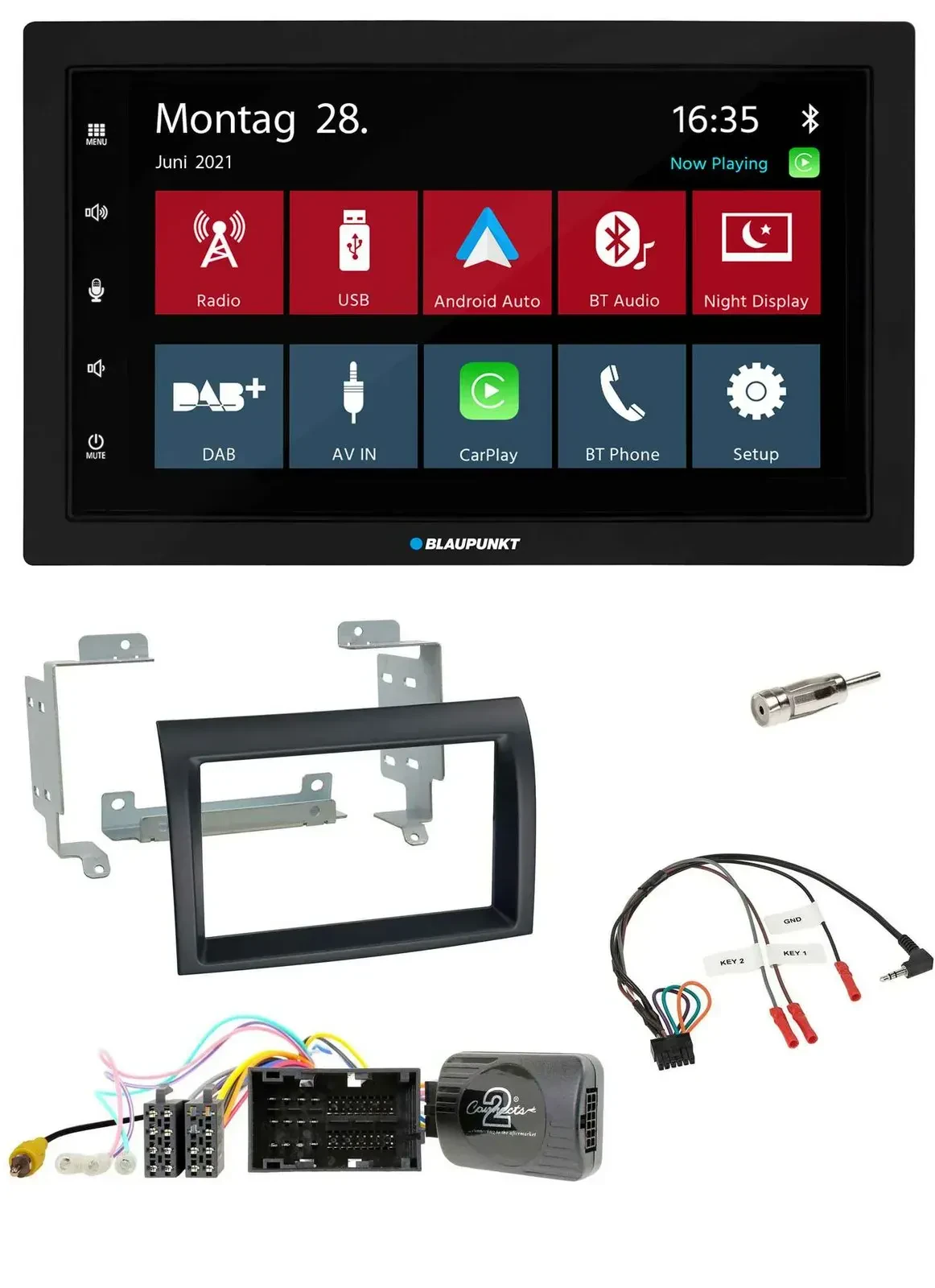 Blaupunkt Lenkrad Bluetooth DAB 2DIN USB Autoradio für Citroen Jumper ab 14 schw