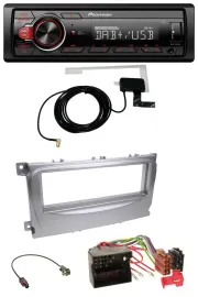 Автомагнитола Pioneer 1-DIN MP3 DAB USB AUX, серебристая, для Ford S-Max/Mondeo 2007–2014