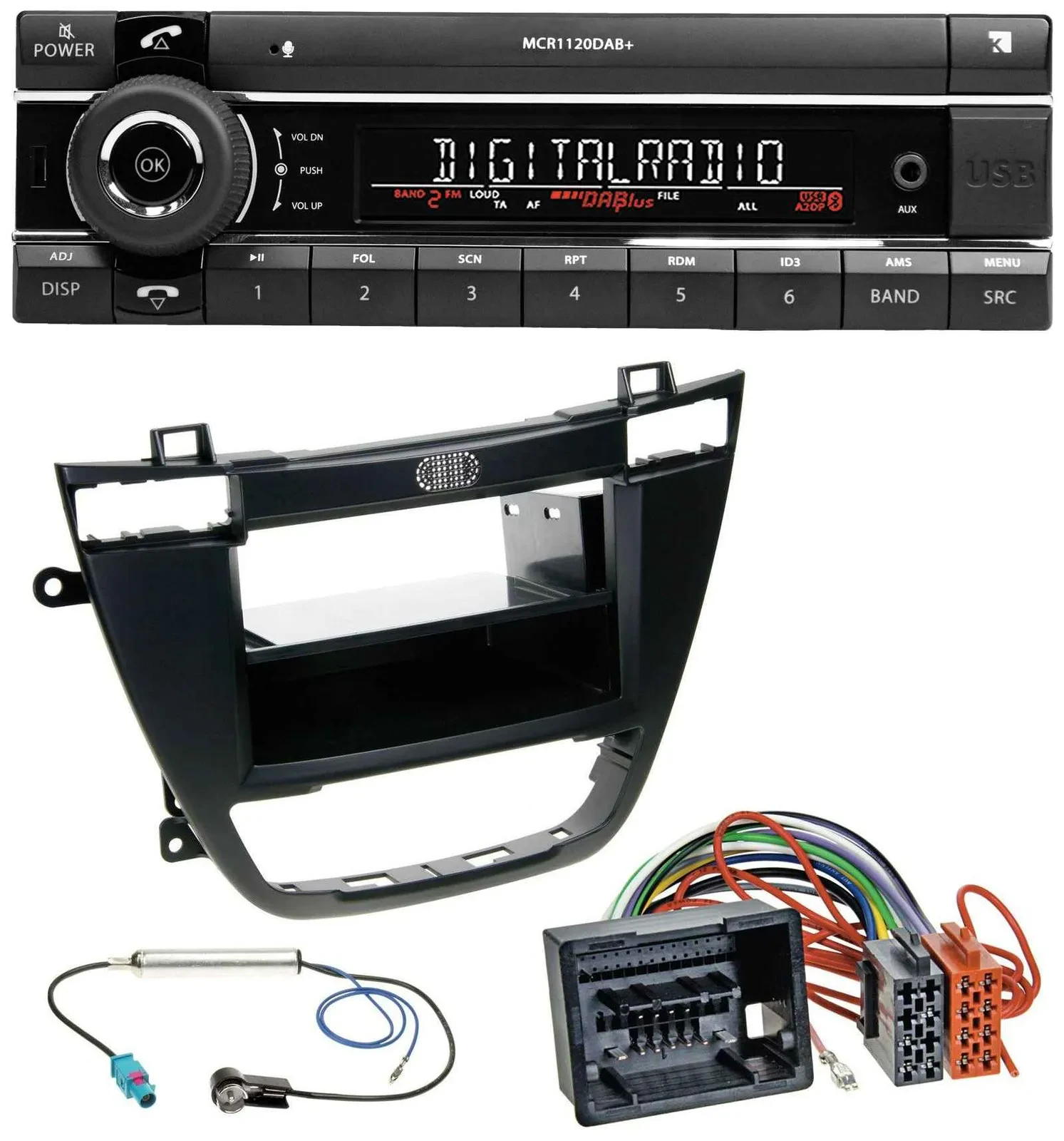 Kienzle Bluetooth MP3 USB DAB Autoradio für Opel Insignia 2008-2013 schwarz