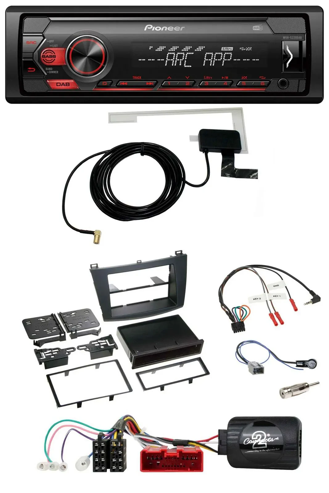 Pioneer 1DIN USB DAB MP3 Lenkrad Autoradio für Mazda 3 2009-2013 analog